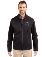 New York Giants NFL Helmet Cutter & Buck Evoke Softshell Recycled Full Zip Mens Jacket Black Front