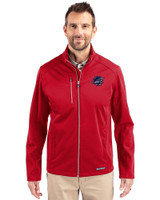 Miami Dolphins Americana Cutter & Buck Evoke Softshell Recycled Full Zip Mens Jacket Cardinal Red Front