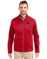Tennessee Titans Americana Cutter & Buck Evoke Softshell Recycled Full Zip Mens Jacket Cardinal Red Front