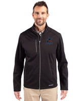 Miami Marlins Cutter & Buck Evoke Softshell Recycled Full Zip Mens Jacket Black Front