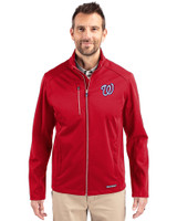 Washington Nationals Cutter & Buck Evoke Softshell Recycled Full Zip Mens Jacket Cardinal Red Front