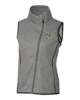 Green Bay Packers Historic Cutter & Buck Mainsail Sweater Knit Womens Asymmetrical Vest POH_MANN_HG 1