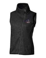 Delaware Fightin' Blue Hens College Vault Cutter & Buck Mainsail Sweater Knit Womens Asymmetrical Vest CCH_MANN_HG 