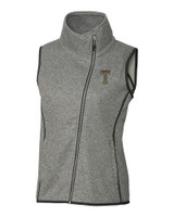 GA Tech Yellow Jackets College Vault Cutter & Buck Mainsail Sweater Knit Womens Asymmetrical Vest POH_MANN_HG 1