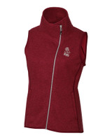 Washington State Cougars College Vault Cutter & Buck Mainsail Sweater Knit Womens Asymmetrical Vest CRH_MANN_HG 1