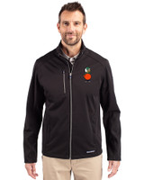UCF Knights College Vault Cutter & Buck Evoke Softshell Recycled Full Zip Mens Jacket Black Front