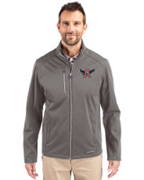 Auburn Tigers College Vault Cutter & Buck Evoke Softshell Recycled Full Zip Mens Jacket Elemental Grey Front
