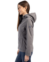 Auburn Tigers College Vault Cutter & Buck Evoke Softshell Recycled Full Zip Womens Jacket Elemental Grey Side