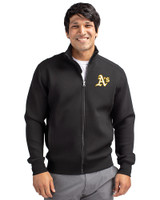 Athletics Cutter & Buck Roam Eco Recycled Full Zip Mens Big & Tall Jacket Black Front