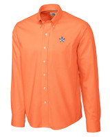 Houston Astros Cutter & Buck Epic Easy Care Nailshead Mens Long Sleeve Dress Shirt College Orange Mannequin