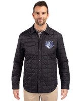 Saint Louis Billikens Cutter & Buck Rainier PrimaLoft® Mens Big and Tall Eco Insulated Quilted Shirt Jacket Black Front