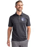 Saint Louis Billikens Cutter & Buck Advantage Tri-Blend Space Dye Mens Big and Tall Polo Dark Black Front