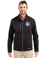 Saint Louis Billikens Cutter & Buck Evoke Softshell Recycled Full Zip Mens Jacket Black Front