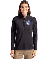 Saint Louis Billikens Cutter & Buck Adapt Eco Knit Stretch Recycled Womens Half Zip Pullover Black Front