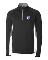 Saint Louis Billikens Cutter & Buck Traverse Colorblock Stretch Quarter Zip Mens Pullover Black Mannequin