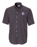 Saint Louis Billikens Cutter & Buck Epic Easy Care Nailshead Mens Big and Tall Short Sleeve Dress Shirt Black Mannequin