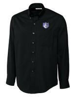 Saint Louis Billikens Cutter & Buck Epic Easy Care Fine Twill Mens Long Sleeve Dress Shirt Black Mannequin