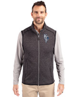 Kansas City Royals City Connect Cutter & Buck Mainsail Sweater-Knit Mens Full Zip Vest Charcoal Heather Front