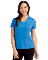 Cutter & Buck Daybreak Recycled Womens V-Neck Polo Digital Front