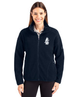 Chicago Cubs Cooperstown Cutter & Buck Cascade Eco Fleece Womens Full Zip Jacket Navy Blue Front