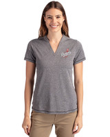 Los Angeles Dodgers Cooperstown Cutter & Buck Forge Eco Heathered Stretch Womens Blade Top Charcoal Heather Front