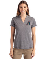 Arizona Diamondbacks Cooperstown Cutter & Buck Forge Eco Heathered Stretch Womens Blade Top Charcoal Heather Front