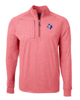 Texas Rangers Cooperstown Cutter & Buck Adapt Eco Knit Heather Mens Big & Tall Quarter Zip Pullover CRH_MANN_HG 1