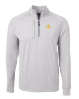 Seattle Mariners Cooperstown Cutter & Buck Adapt Eco Knit Heather Mens Big & Tall Quarter Zip Pullover POH_MANN_HG 1
