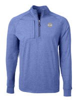 Milwaukee Brewers Cooperstown Cutter & Buck Adapt Eco Knit Heather Mens Big & Tall Quarter Zip Pullover TBH_MANN_HG 1