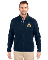 Seattle Mariners Cooperstown Cutter & Buck Cascade Eco Sherpa Mens Big & Tall Fleece Jacket Navy Blue Front