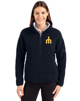 Seattle Mariners Cooperstown Cutter & Buck Cascade Eco Fleece Womens Pullover Jacket Navy Blue Front