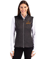 Houston Astros Cooperstown Cutter & Buck Mainsail Sweater Knit Womens Full Zip Vest Charcoal Heather Front
