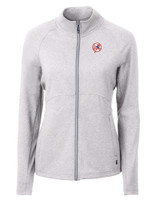 New York Yankees Cooperstown Cutter & Buck Adapt Eco Knit Heather Recycled Womens Full Zip POH_MANN_HG 1