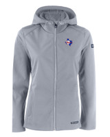 Texas Rangers Cooperstown Cutter & Buck Evoke Eco Softshell Recycled Full Zip Womens Jacket CNC_MANN_HG 1