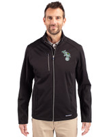 Athletics Cooperstown Cutter & Buck Evoke Recycled Honeycomb Fleece Mens Full Zip Jacket Black Front