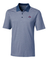 Toronto Blue Jays Cooperstown Cutter & Buck Forge Tonal Stripe Stretch Mens Big and Tall Polo Indigo Mannequin