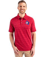 Texas Rangers Cooperstown Cutter & Buck Advantage Tri-Blend Space Dye Mens Big and Tall Polo Dark Cardinal Red Front
