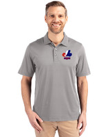 Montreal Expos Cooperstown Cutter & Buck Forge Stretch Mens Big & Tall Polo Polished Medium Gray Front