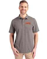 Pittsburgh Pirates Cooperstown Cutter & Buck Virtue Eco Pique Stripe Recycled Mens Big and Tall Polo Black Front