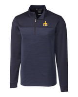 Seattle Mariners Cooperstown Cutter & Buck Traverse Stripe Stretch Quarter Zip Mens Big and Tall Pullover LYN_MANN_HG 1