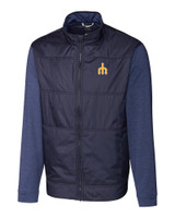 Seattle Mariners Cooperstown Cutter & Buck Stealth Hybrid Quilted Mens Big and Tall Full Zip Windbreaker Jacket LYN_MANN_HG 1