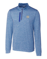 Milwaukee Brewers Cooperstown Cutter & Buck Stealth Heathered Mens Big and Tall  Quarter Zip Pullover TBL_MANN_HG 1