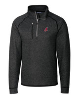 Cleveland Indians Cooperstown Cutter & Buck Mainsail Sweater-Knit Mens Big and Tall Half Zip Pullover Jacket CCH_MANN_HG 1