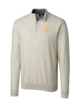 Seattle Mariners Cooperstown Cutter & Buck Lakemont Tri-Blend Mens Big and Tall Quarter Zip Pullover Sweater OMH_MANN_HG 1