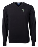 Athletics Cooperstown Cutter & Buck Lakemont Tri-Blend Mens Big and Tall V-Neck Pullover Sweater Black Mannequin