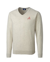 Atlanta Braves Cooperstown Cutter & Buck Lakemont Tri-Blend Mens Big and Tall V-Neck Pullover Sweater OMH_MANN_HG 1