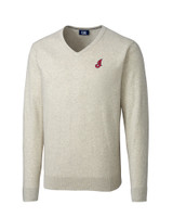Cleveland Indians Cooperstown Cutter & Buck Lakemont Tri-Blend Mens Big and Tall V-Neck Pullover Sweater OMH_MANN_HG 1