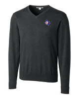 Texas Rangers Cooperstown Cutter & Buck Lakemont Tri-Blend Mens Big and Tall V-Neck Pullover Sweater CCH_MANN_HG 1