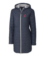 Cleveland Indians Cooperstown Cutter & Buck Rainier PrimaLoft®  Womens Eco Insulated Hooded Long Coat ANM_MANN_HG 1