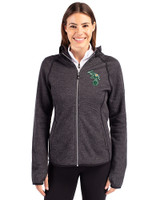 Athletics Cooperstown Cutter & Buck Mainsail Full Zip Hooded Womens Jacket Charcoal Heather Front
